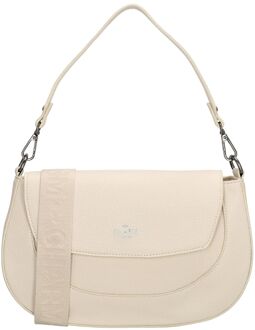 Charm London Montmartre Shoulderbag creme schoudertas dames Beige - H 17 x B 28 x D 4.5 cm