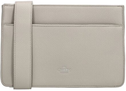 Charm London Princeton Shoulderbag lightgrey damestas Grijs - H 20 x B 24 x D 9.5 cm