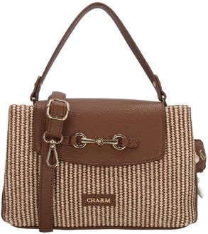 Charm London Santorini Handbag brown handtas dames Bruin - H 19 x B 27 x D 10 cm