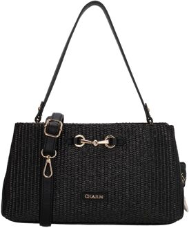 Charm London Santorini Shoulderbag black damestas Zwart - H 16 x B 31 x D 11 cm