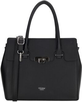 Charm London Soho Handbag black handtas dames Zwart - H 25 x B 30 x D 13 cm