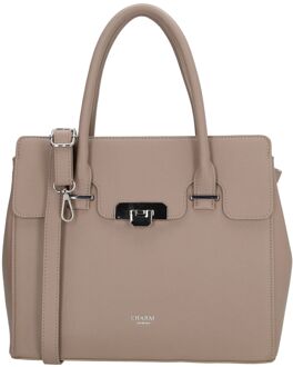 Charm London Soho Handbag lighttaupe handtas dames - H 25 x B 30 x D 13 cm