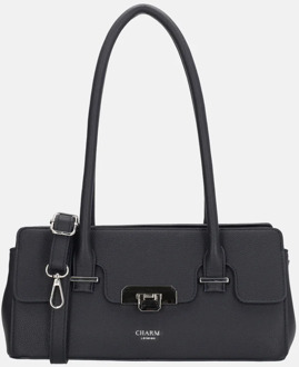 Charm London Soho Shoulderbag blue damestas Blauw - H 14 x B 30 x D 13 cm