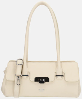 Charm London Soho Shoulderbag crème damestas Beige - H 14 x B 30 x D 13 cm