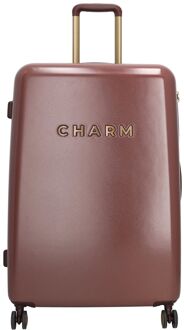 Charm London Travel Trolley L bordeaux hardcase koffer lichtgewicht koffer Rood - H 75 x B 50 x D 28 cm