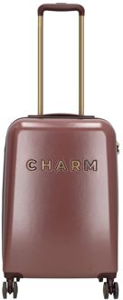 Charm London Travel Trolley S bordeaux hardcase koffer lichtgewicht koffer Rood - H 55 x B 35 x D 20 cm