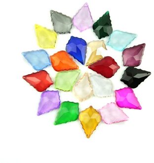 Charmant 38mm/50mm Gemengde Kleur Maple Leaf Vorm Hangers Crystal Glas Opknoping Suncatchers Kroonluchter Prisma Hangers 38mm 10stk