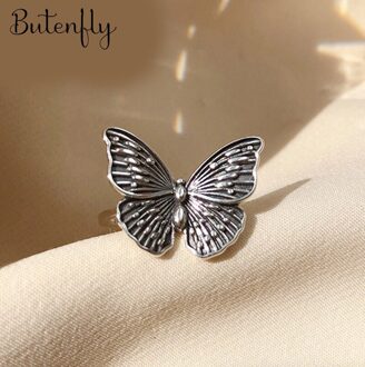 Charmant Open Vlinder Ring Voor Vrouwen Vintage Boho Party Ringen Gothic Punk Sieraden Cadeaus Voor Meisjes