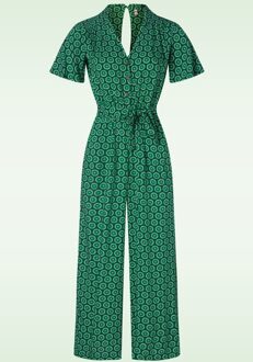 Charming Steps jumpsuit in lively cute flower Groen
