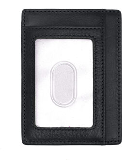 Chase Echte Leren Voorzak Portemonnee - maat Zwart