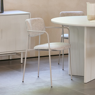 Chase metalen eetkamerstoel lichtgrijs gemêleerd