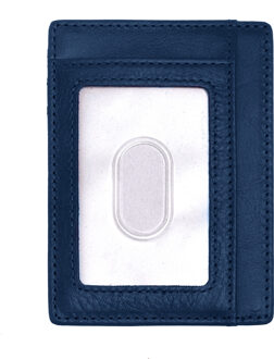 Chase portemonnee van echt leer met voorvak - maat Navy
