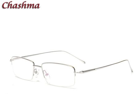 Chashma Half Velg Titanium Brilmontuur Luxe Eyewear Mannen Mode Eenvoudige Goud Lenzenvloeistof Brilmontuur Mannen zilver