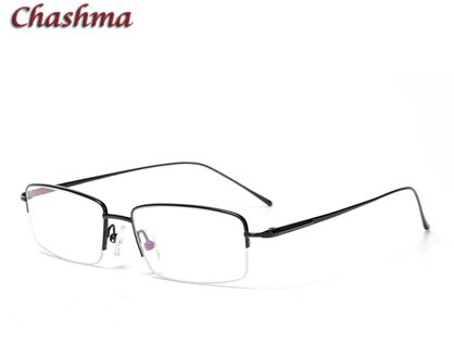 Chashma Half Velg Titanium Brilmontuur Luxe Eyewear Mannen Mode Eenvoudige Goud Lenzenvloeistof Brilmontuur Mannen zwart