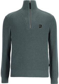 CHASIN' Oliver half zip dk.green Veelkleurig - M