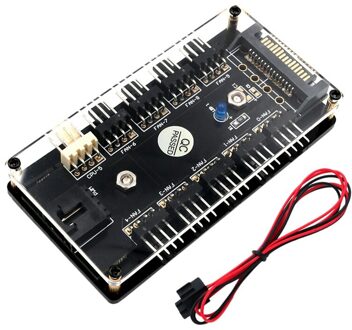 Chassis Cpu Fan 10 Manier 12V 3/4 Pin Pwm Fan Hub Controller Met Pmma Case En Magnetische Standoff Power van Sata Power