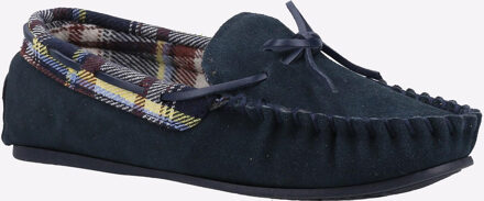 Chatsworth Dames Suède Navy Slippers - EU 37 / UK 4
