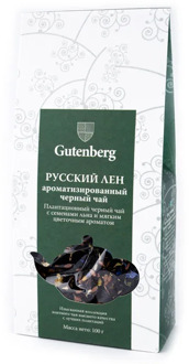 Чай Gutenberg чёрный ароматизированный "Русский лён", 100 г