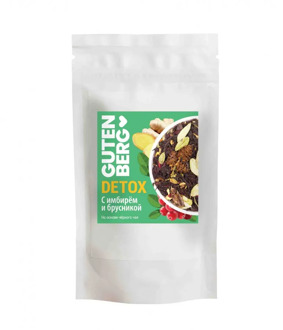 Чай Gutenberg чёрный детокс "С имбирём и брусникой", уп. 100 г