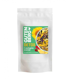 Чай Gutenberg зелёный детокс "С имбирём и мятой", уп. 100 г