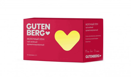 Чай Gutenberg зелёный пакетированный "Молочный улун" в инд. металлизированной упаковке (25 шт. x 1,7 г)