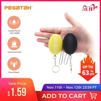 Cheap Self Defense Women Alarm 120dB Egg Shape Girl Security Protect Alert Personal Safety Scream Loud Keychain Emergency Alarm