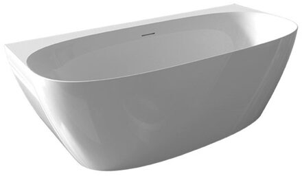 Cheb Half vrijstaand acryl bad - 170x80cm - sifon - mat wit SW999818 Wit mat