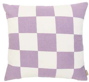 Check Sierkussen 50 x 50 cm - Lavendel Paars, Wit