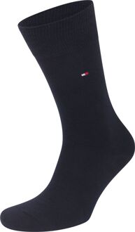 Check Socks (2-pack) - herensokken katoen - geruit en uni - jeans blauw -  Maat: 39-42