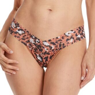 Cheeky Cheetah Low Rise Thong Geel - One Size