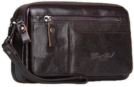 CHEER SOUL Fashion Genuine Leather Men Clutches Bag ID Card Holder Cowhide High Capacity Pop up Credit Card Coin Purse Handbag