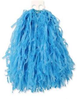 Cheerball - met ringgreep - blauw - 28 cm - pompom - Cheerleader verkleed accessoires