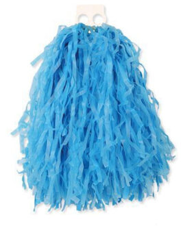 Cheerball - met ringgreep - blauw - 28 cm - pompom - Cheerleader verkleed accessoires