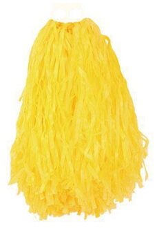 Cheerball - met ringgreep - geel - 28 cm - pompom - Cheerleader verkleed accessoires