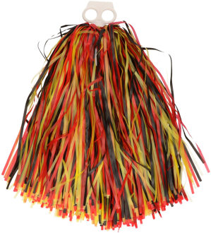 Cheerball - met ringgreep - gekleurd - 28 cm - pompom - Cheerleader verkleed accessoires