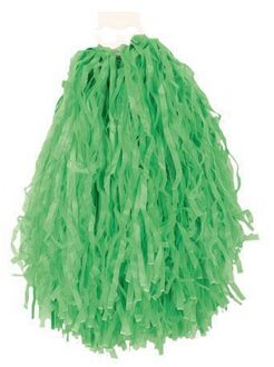 Cheerball - met ringgreep - groen - 28 cm - pompom - Cheerleader verkleed accessoires