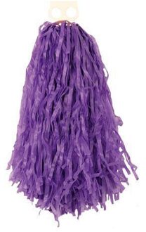 Cheerball - met ringgreep - paars - 28 cm - pompom - Cheerleader verkleed accessoires