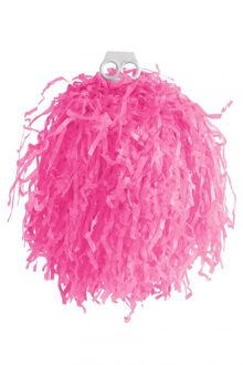 Cheerball - met ringgreep - roze - 28 cm - pompom - Cheerleader verkleed accessoires