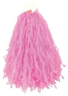 Cheerball - met ringgreep - roze - 28 cm - pompom - Cheerleader verkleed accessoires