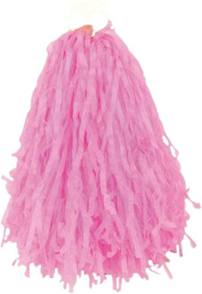 Cheerball - met ringgreep - roze - 28 cm - pompom - Cheerleader verkleed accessoires
