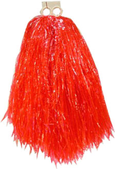 Cheerball/pompom - 1x - rood - met ringgreep - 33 cm - cheerleader verkleed accessoires