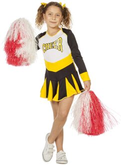 Cheerleader jurkje kind zwart/wit/geel Multikleur - Print