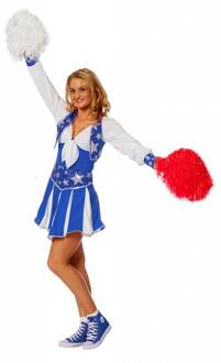 Cheerleader kostuum blauw - Luxe