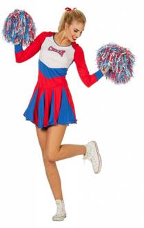 Cheerleader Kostuum | Cheerleader Go Go Go | Vrouw | Maat 36 | Carnaval kostuum | Verkleedkleding