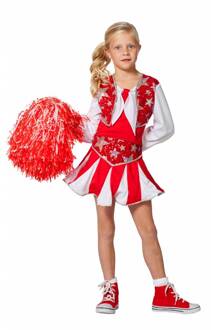 Cheerleader luxe rood/wit voor meisje