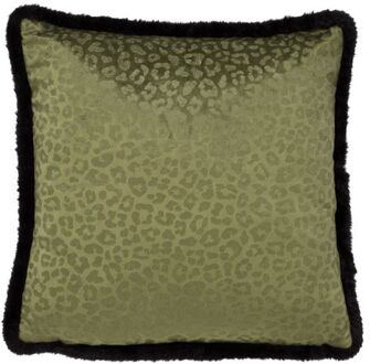 CHEETA - Kussenhoes met dierenprint 45x45 cm Chive - groen