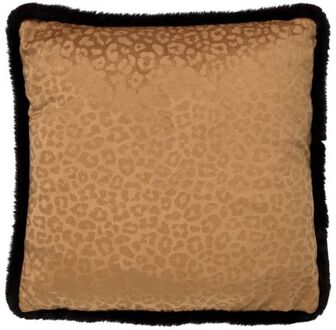 CHEETA - Kussenhoes met dierenprint 45x45 cm Tobacco Brown - bruin