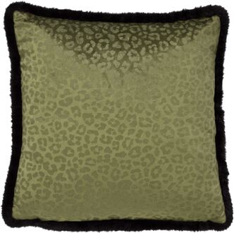 CHEETA - Sierkussen met dierenprint 45x45 cm Chive - groen