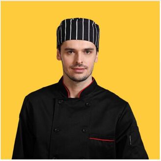 Chef Hoed Cap obers werken hoed voor mannen en vrouwen in de keuken plezier chef toque klassieke platte caps streep