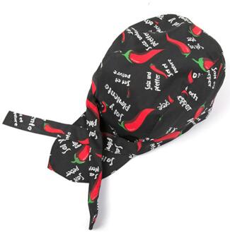 Chef Keuken Hoed Mannen Vrouwen Chef Ober Uniform Cap Koken Bakkerij Bbq Grill Restaurant Kok Werk Hoed chilli print